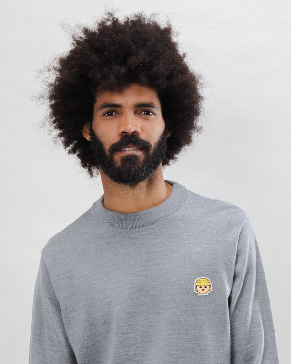 Brava fabrics Jersey Lana Playmobil Face Grey Melange