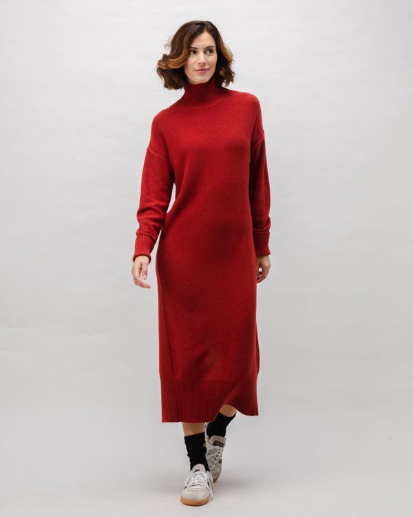 Brava fabrics Long Knitted Wool Cashmere Dress Red Clay