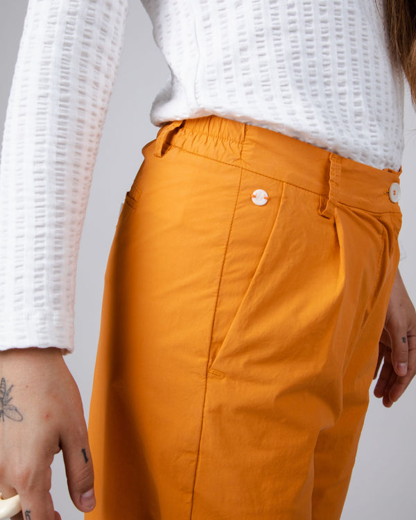 Brava Fabrics Pantalón Chino Elástico Con Pinzas Amarillo