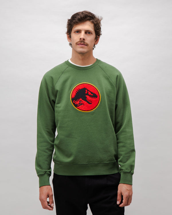 Brava Fabrics Sudadera Algodón Jurassic Park Logo Verde