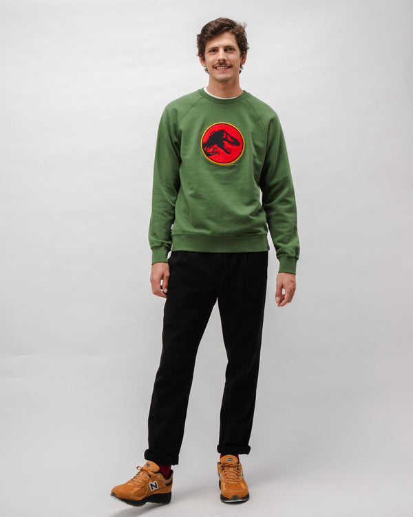 Brava Fabrics Sudadera Algodón Jurassic Park Logo Verde
