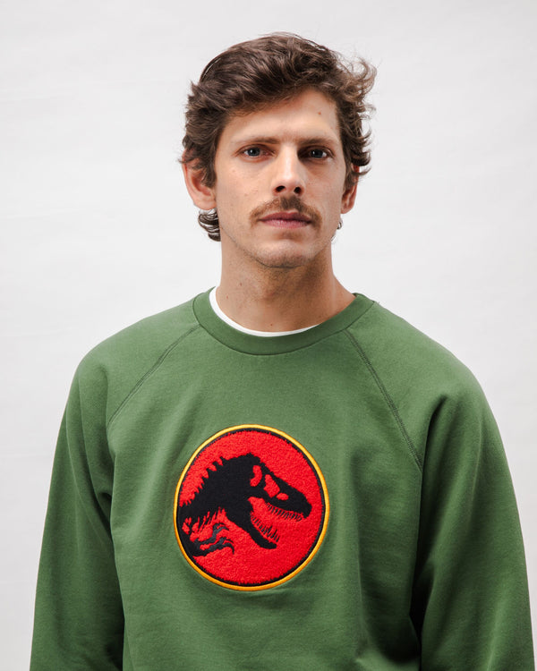 Brava fabrics Sudadera Algodón Jurassic Park Logo Verde