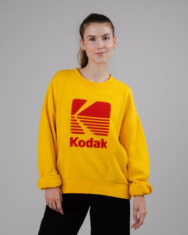 Brava Fabrics Sudadera Bajo Redondeado Algodón Kodak Logo Amarilla