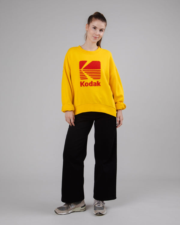 Brava Fabrics Sudadera Bajo Redondeado Algodón Kodak Logo Amarilla