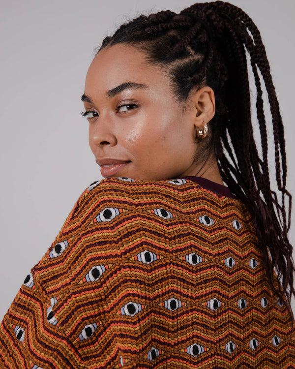 Brava Fabrics Sudadera Bajo Redondeado Eyes Jacquard Orange