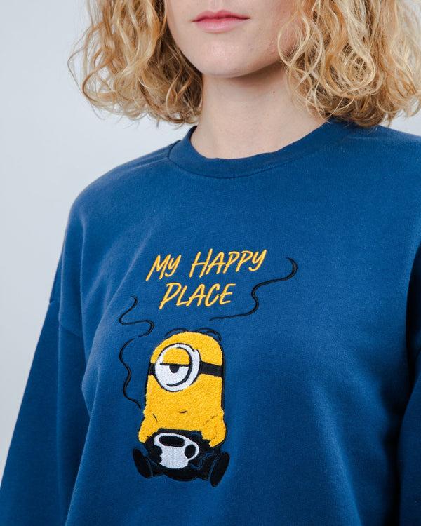 Brava fabrics Sudadera Minions My Happy Place Rounded Azul