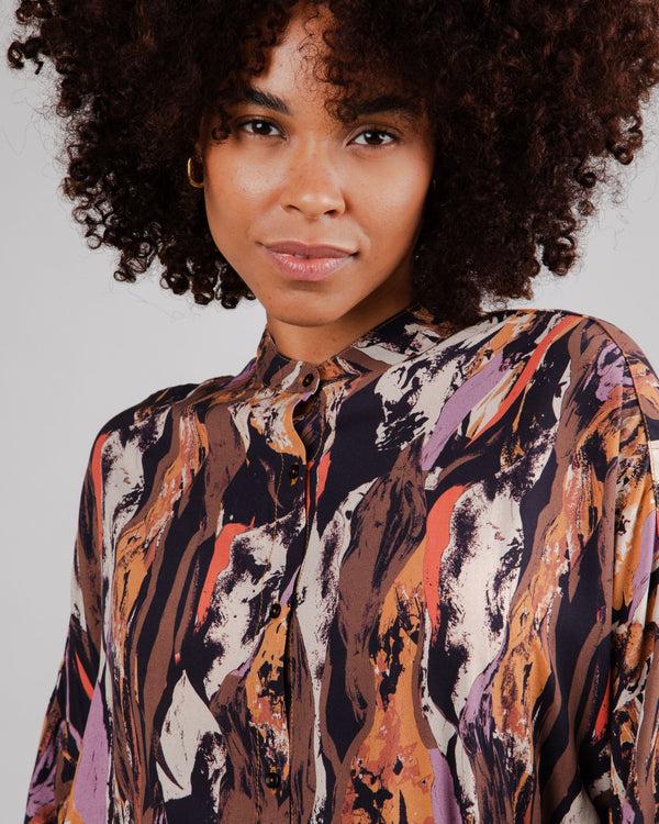 Brava Fabrics Vestido Cuello Mao Oversize Etna Brown