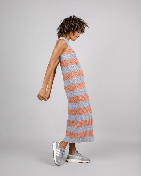 Brava Fabrics Vestido Largo De Punto Stripes Orangine