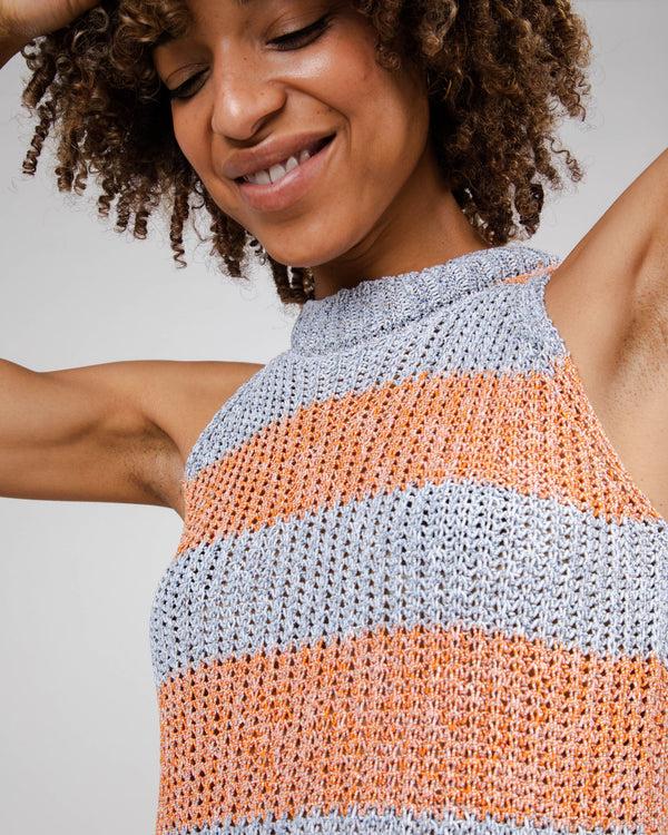 Brava Fabrics Vestido Largo De Punto Stripes Orangine