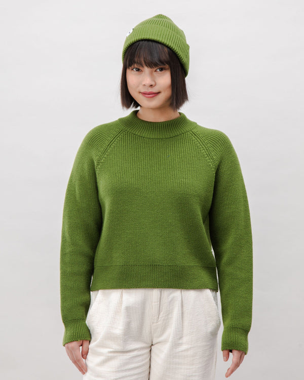 Brava Fabrics Waterfront Cropped Wool Sweater Green
