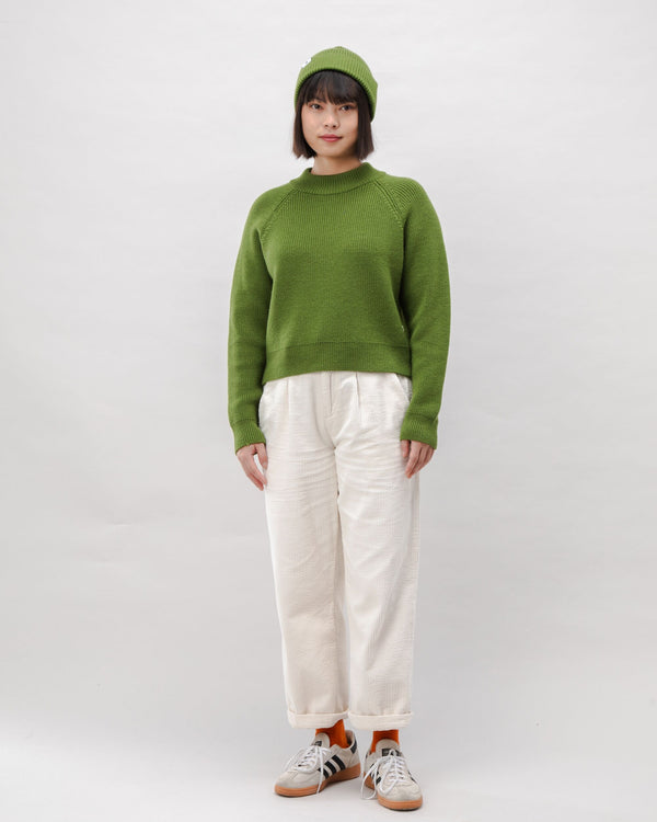 Brava Fabrics Waterfront Cropped Wool Sweater Green