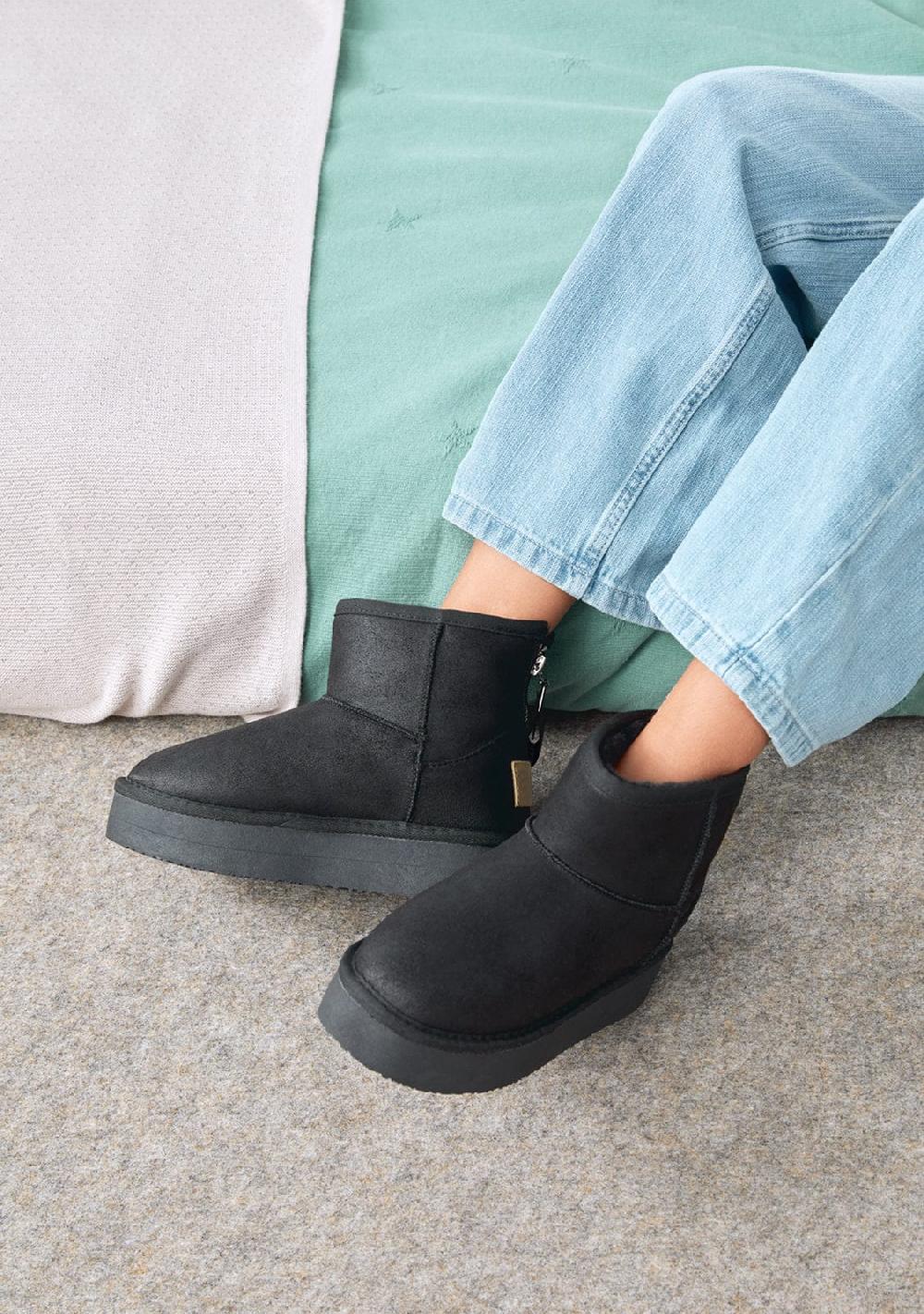 Break & Walk Botas Australianas Cremallera Negro