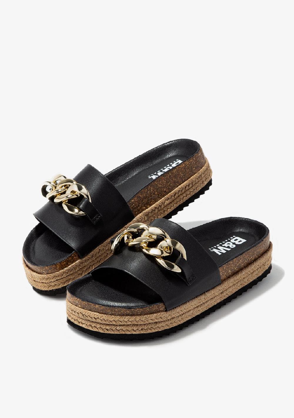 Break & Walk Sandalias Abiertas Plataforma Negro