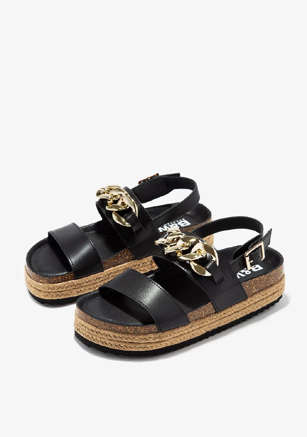 Break & Walk Sandalias Cadena Plataforma Negro