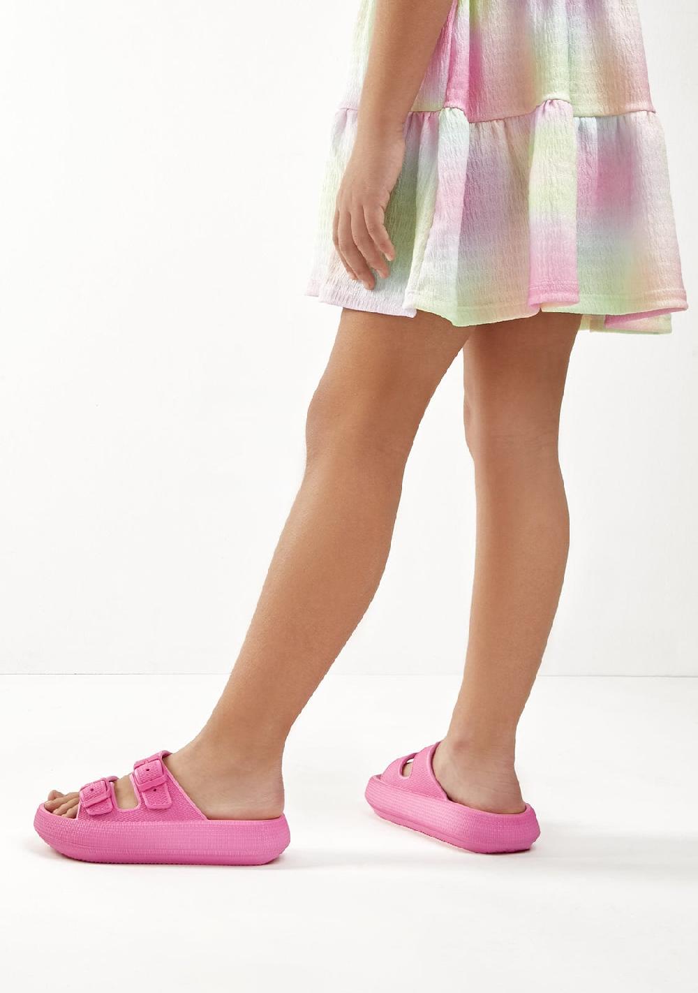 Break & Walk Sandalias Doble Hebilla Bio Fucsia