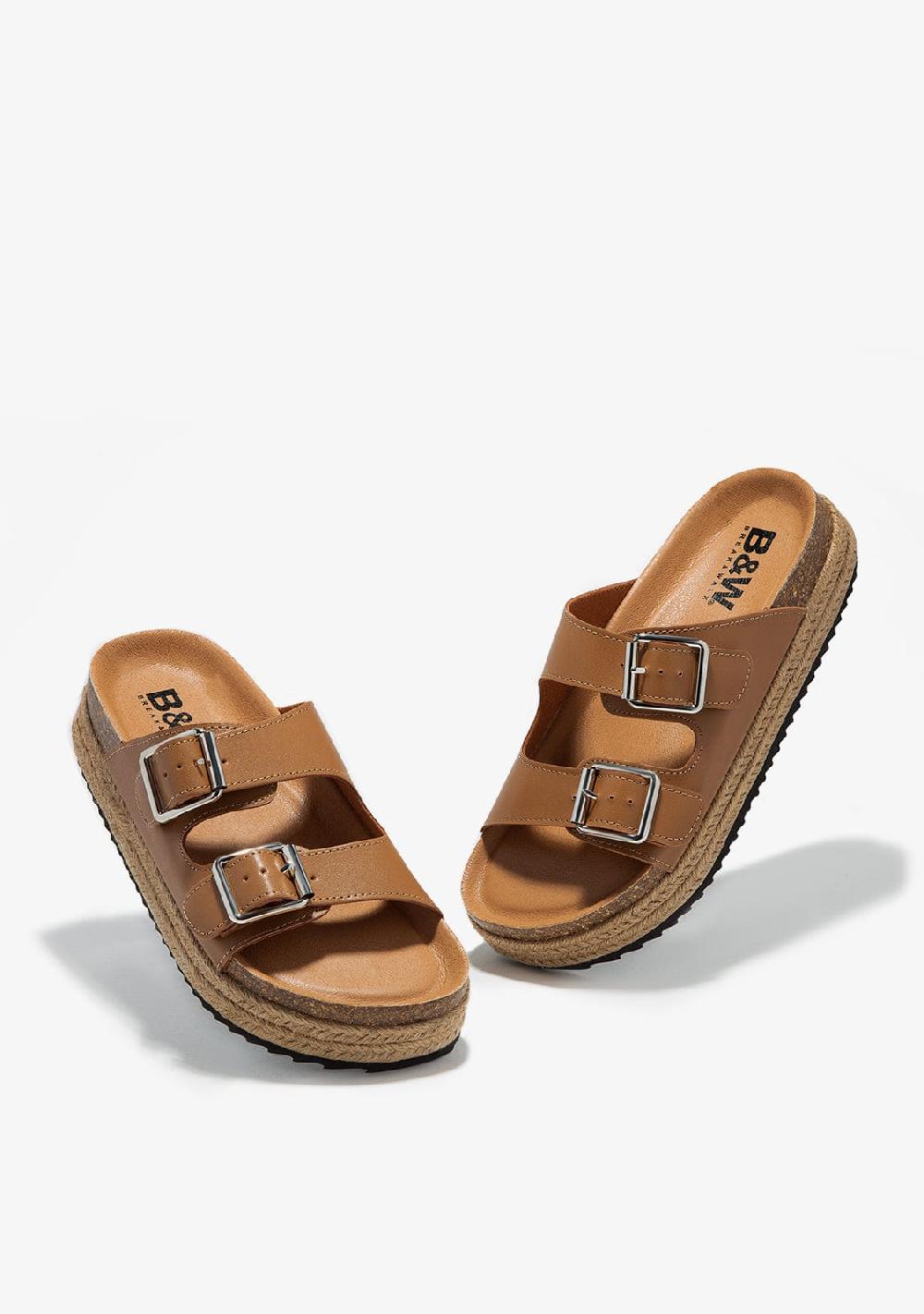Break & Walk Sandalias Hebilla Plataforma Taupe