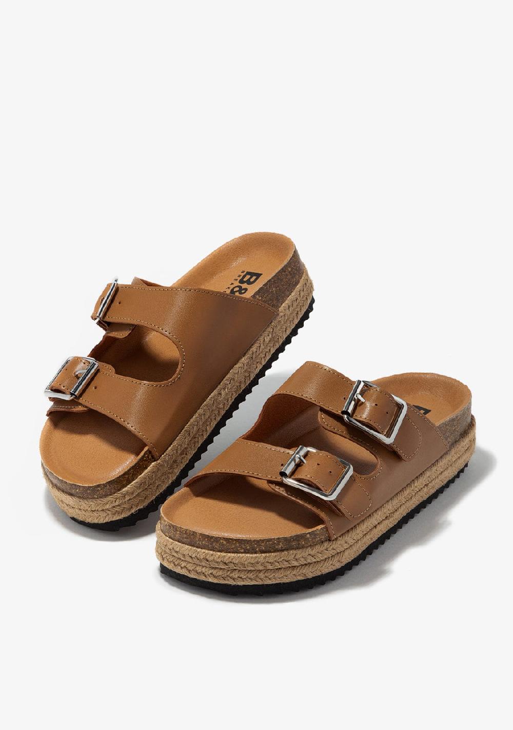 Break & Walk Sandalias Hebilla Plataforma Taupe