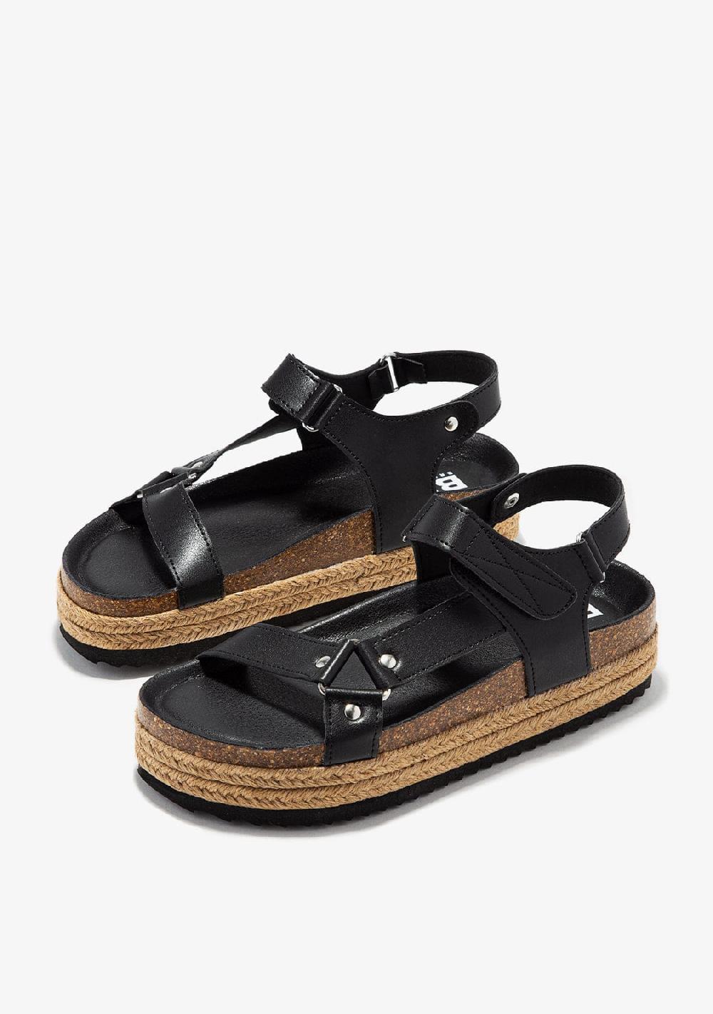 Break & Walk Sandalias Plataforma Negro