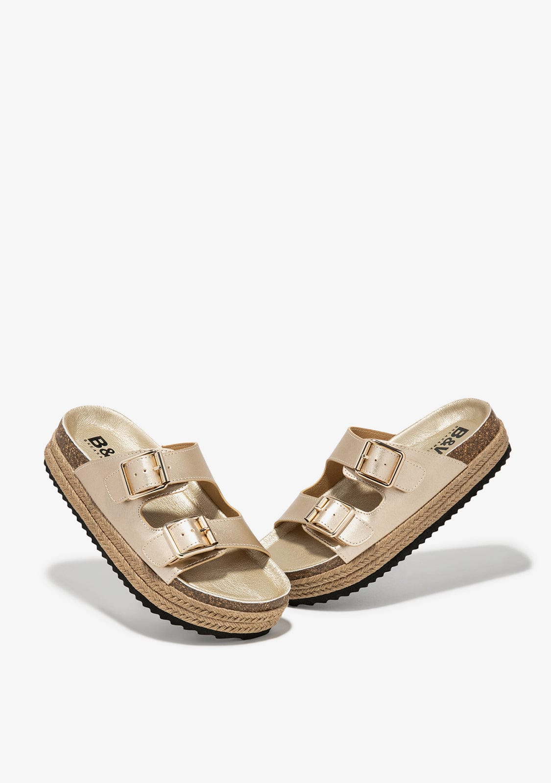 Break & Walk Sandalias Plataforma Oro Claro