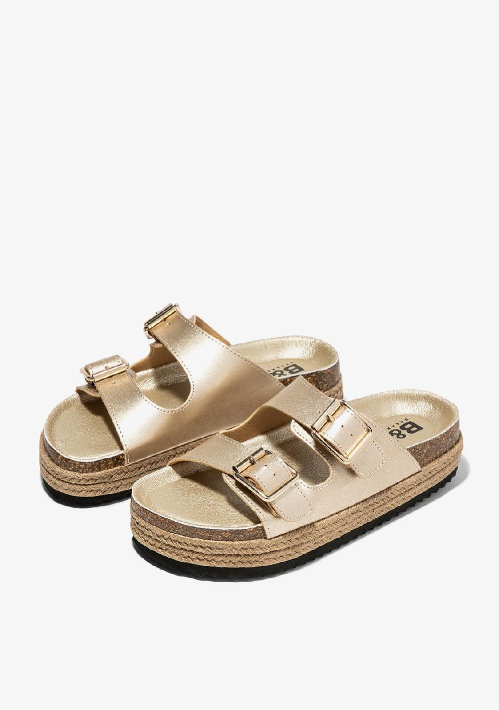 Break & Walk Sandalias Plataforma Oro Claro