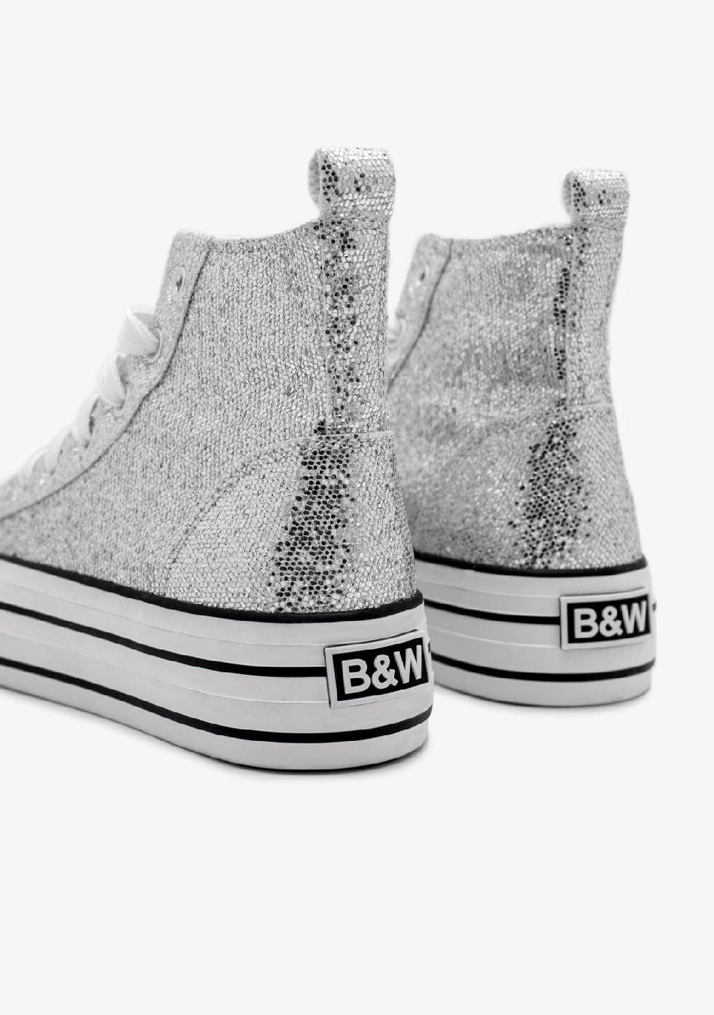 Break & Walk Zapatillas Altas Con Purpurina Plata