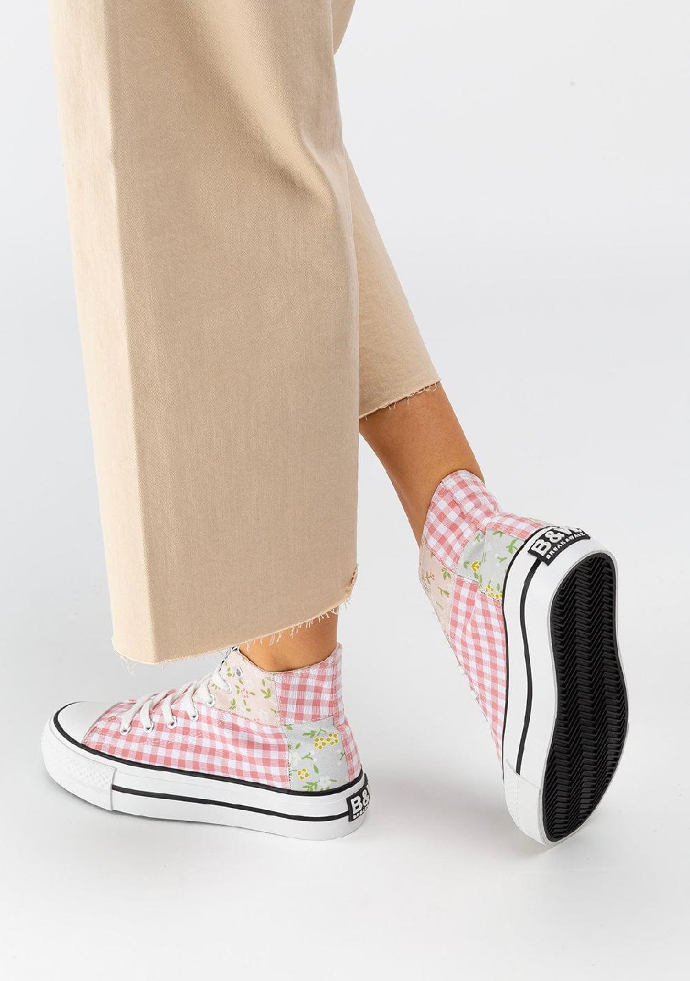 Break & Walk Zapatillas Altas Flores Vichy Lona