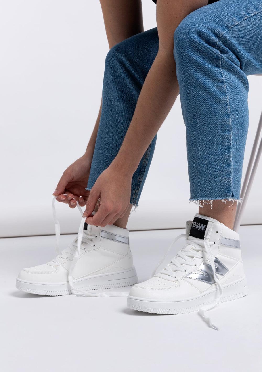 Break & Walk Zapatillas Altas Napa Blanco Plata