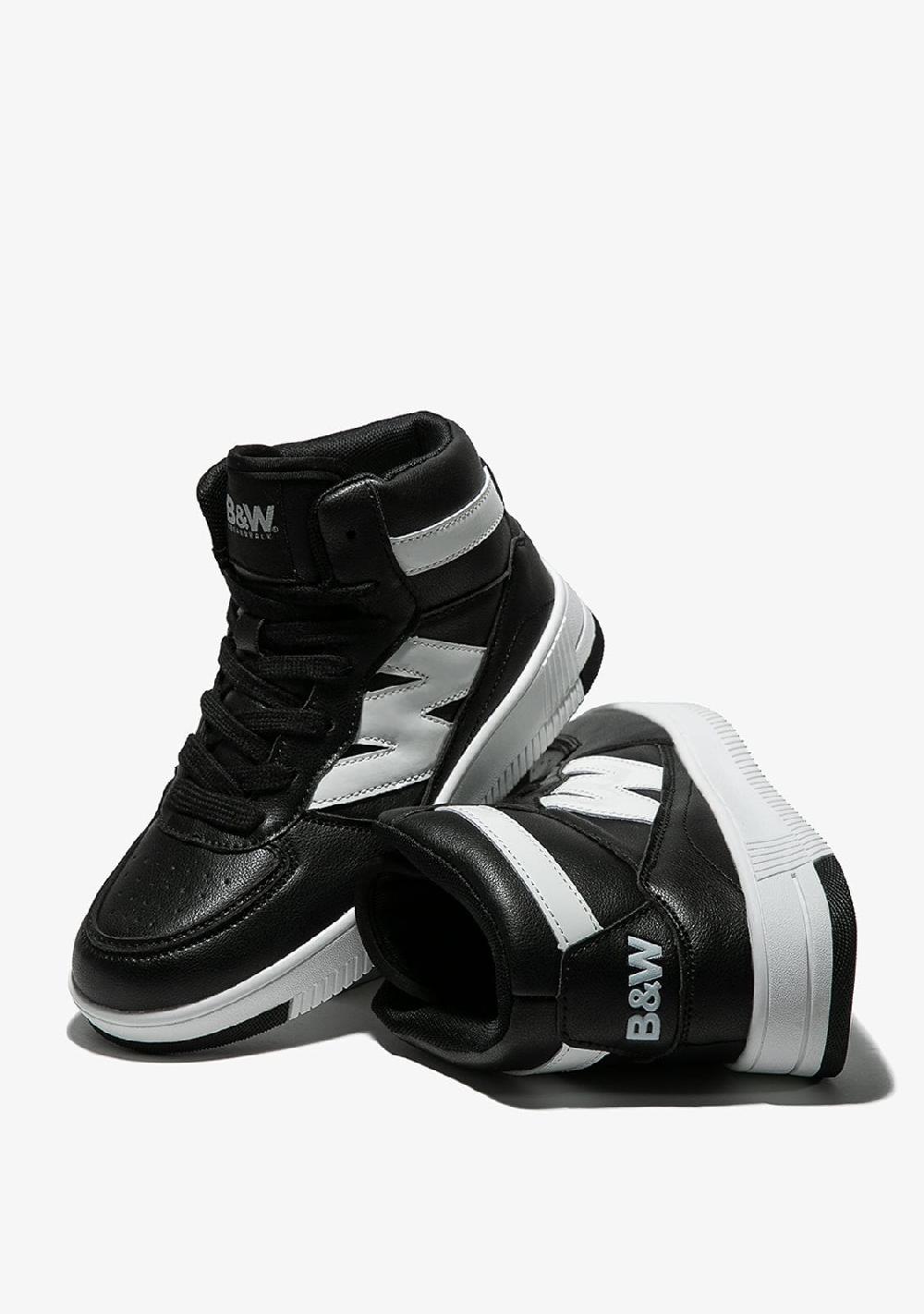 Break & Walk Zapatillas Altas Napa Negro Blanco