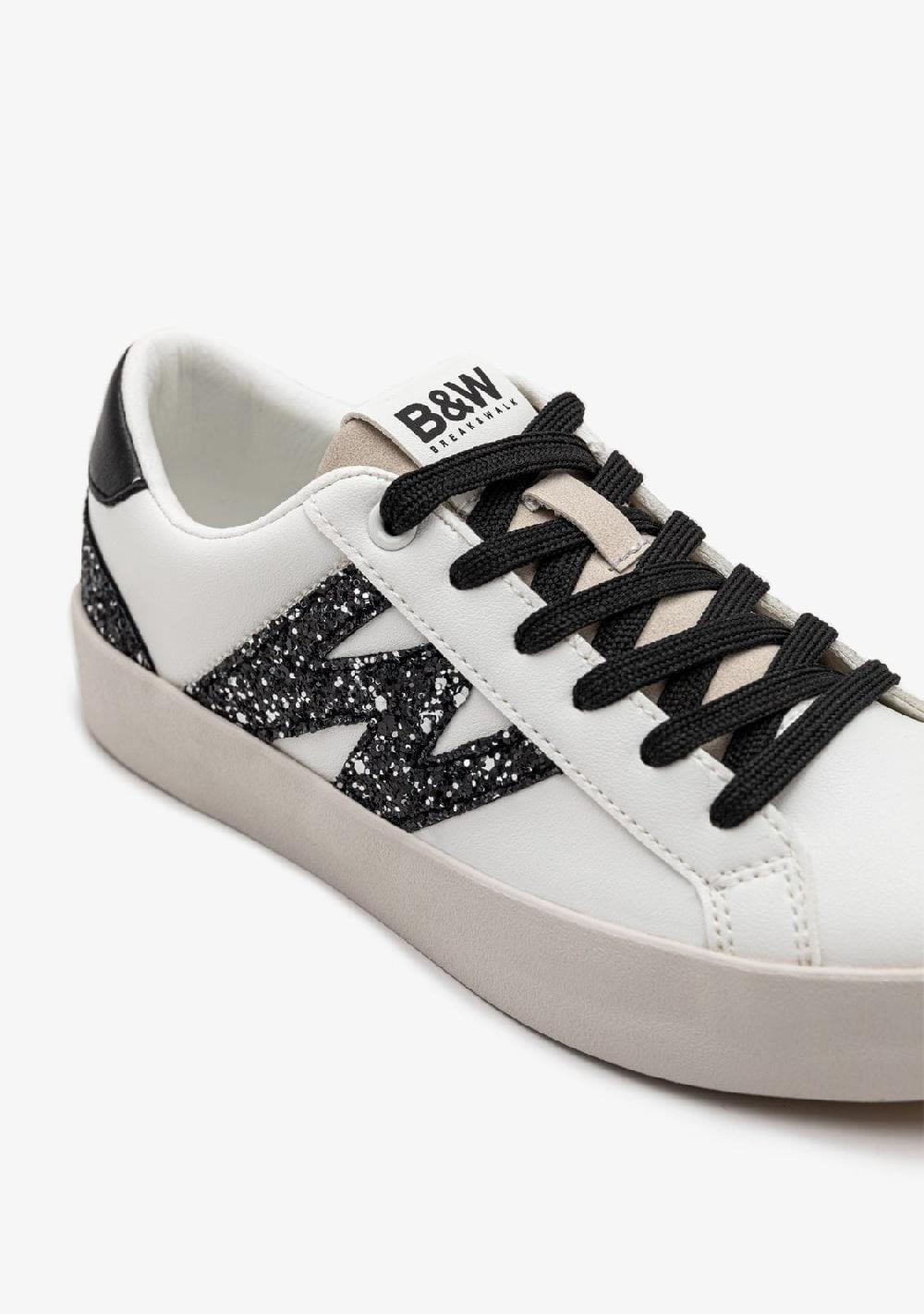 Break & Walk Zapatillas Bajas Glitter Blanco / Negro