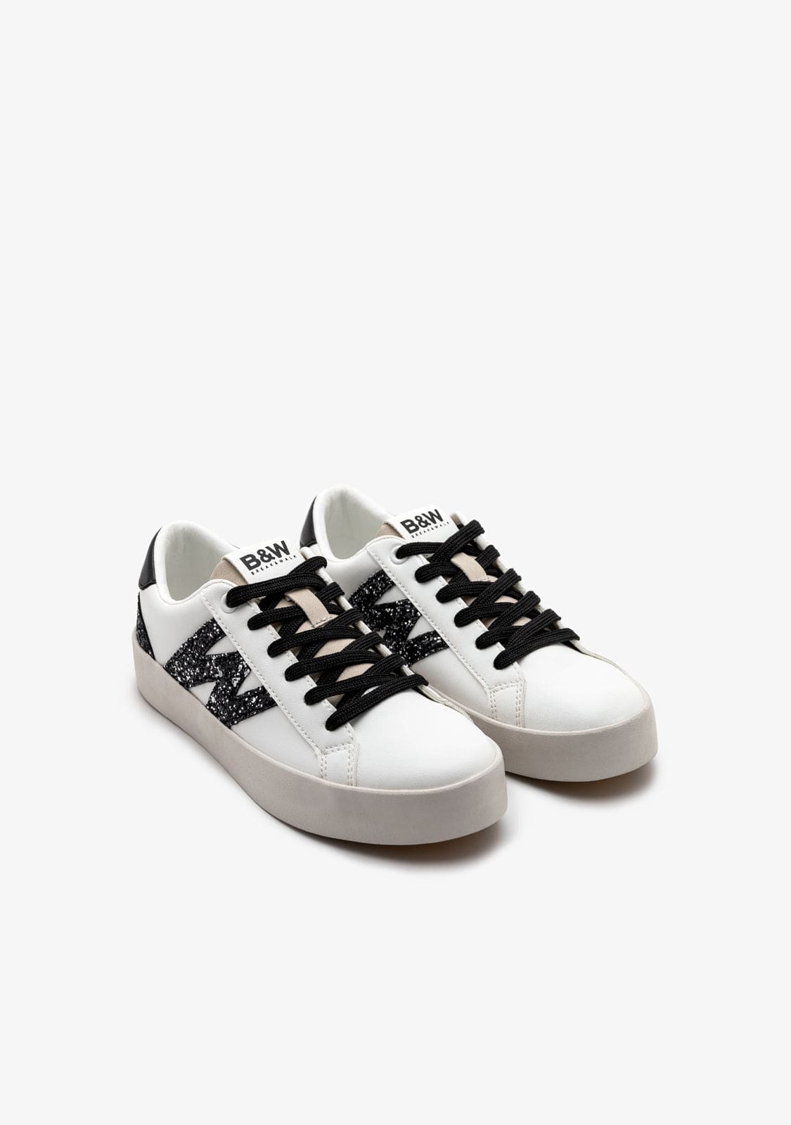 Break & Walk Zapatillas Bajas Glitter Blanco / Negro
