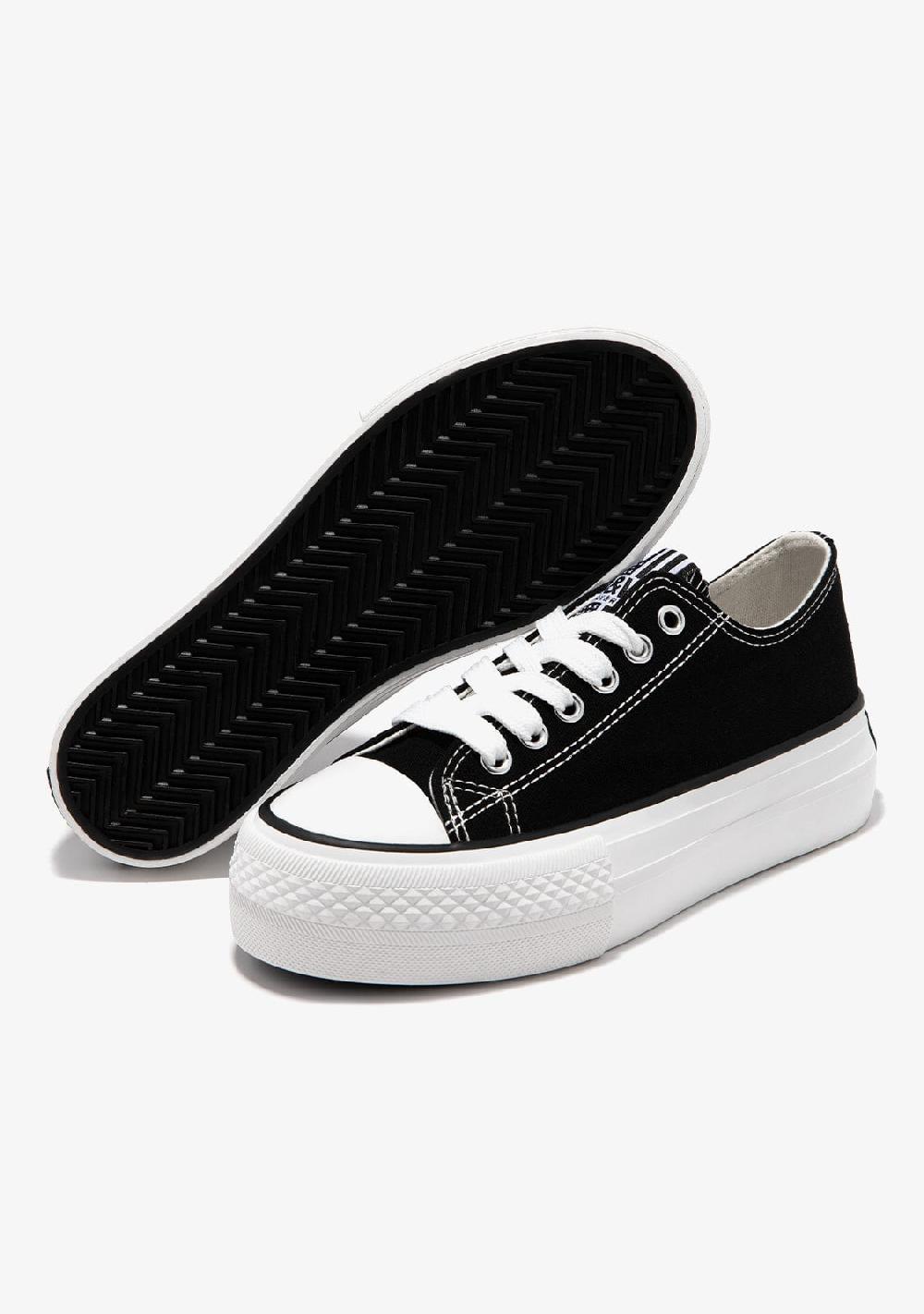 Break & Walk Zapatillas Lona Plataforma Negro B&W