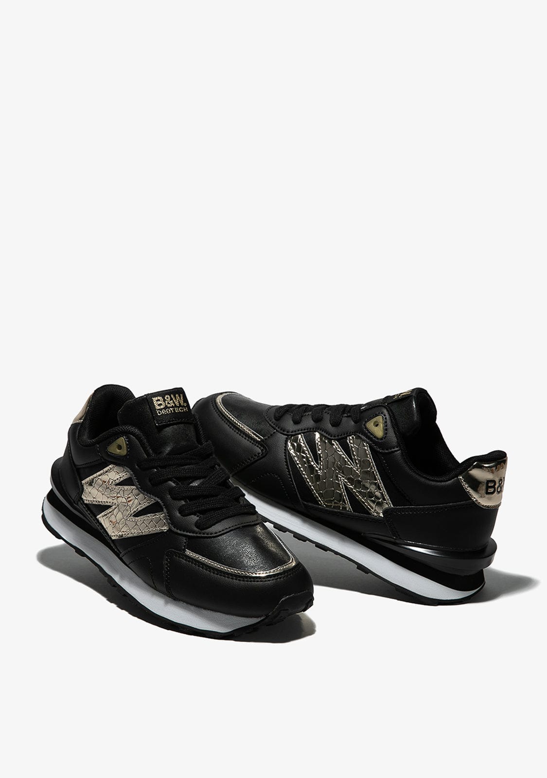 Break & Walk Zapatillas Metalizado Napa Negro