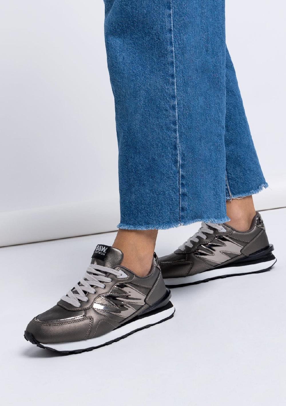 Break & Walk Zapatillas Metalizado Napa Plomo