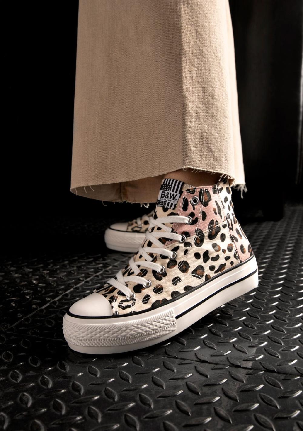 Break & Walk Zapatilla Alta Doble Plataforma Leo Patchwork