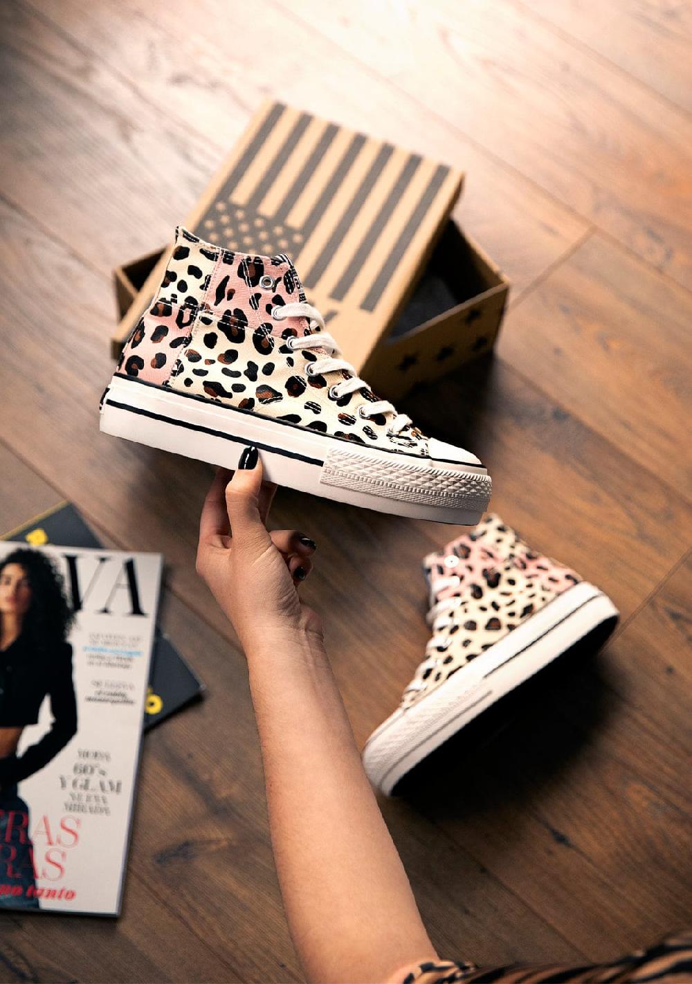 Break & Walk Zapatilla Alta Doble Plataforma Leo Patchwork