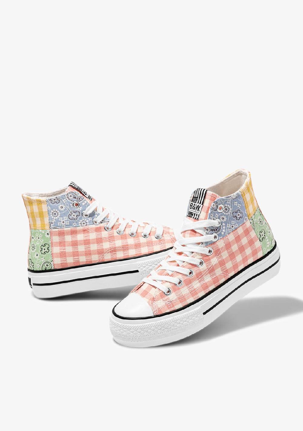 Break & Walk Zapatilla Alta Doble Plataforma Multi Patchwork