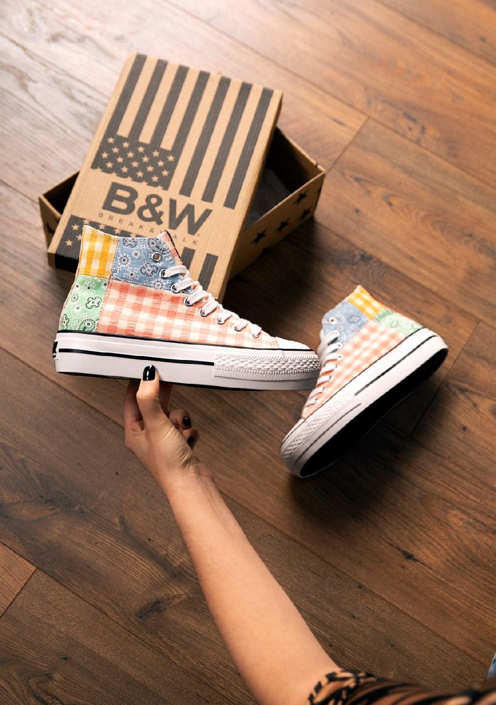 Break & Walk Zapatilla Alta Doble Plataforma Multi Patchwork