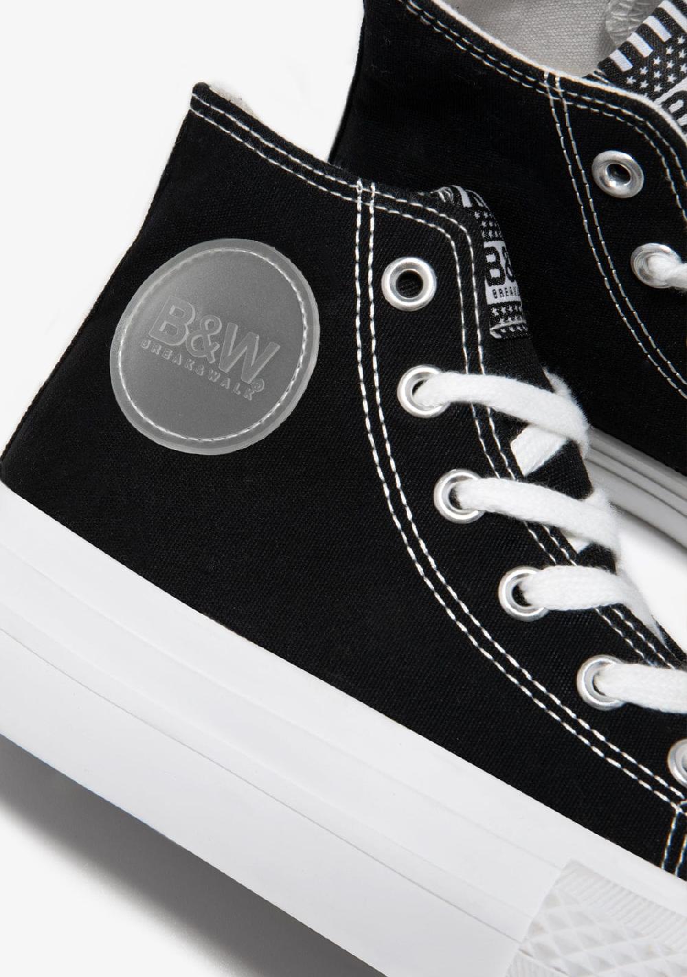 Break & Walk Zapatillas Altas Lona Plataforma Negro B&W