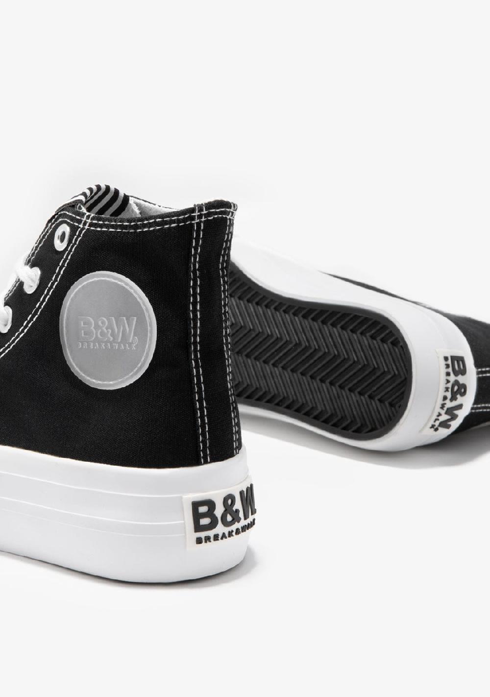 Break & Walk Zapatillas Altas Lona Plataforma Negro B&W