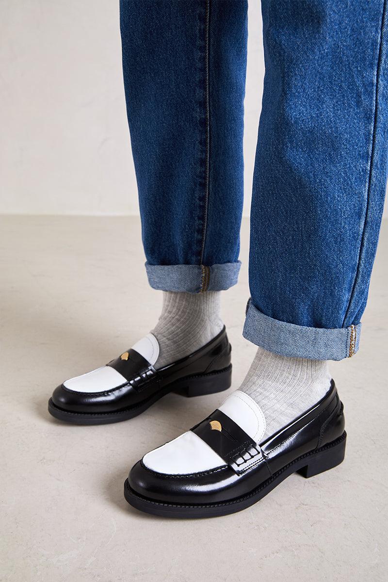 Bryan shoes Bicolor negro - NORA