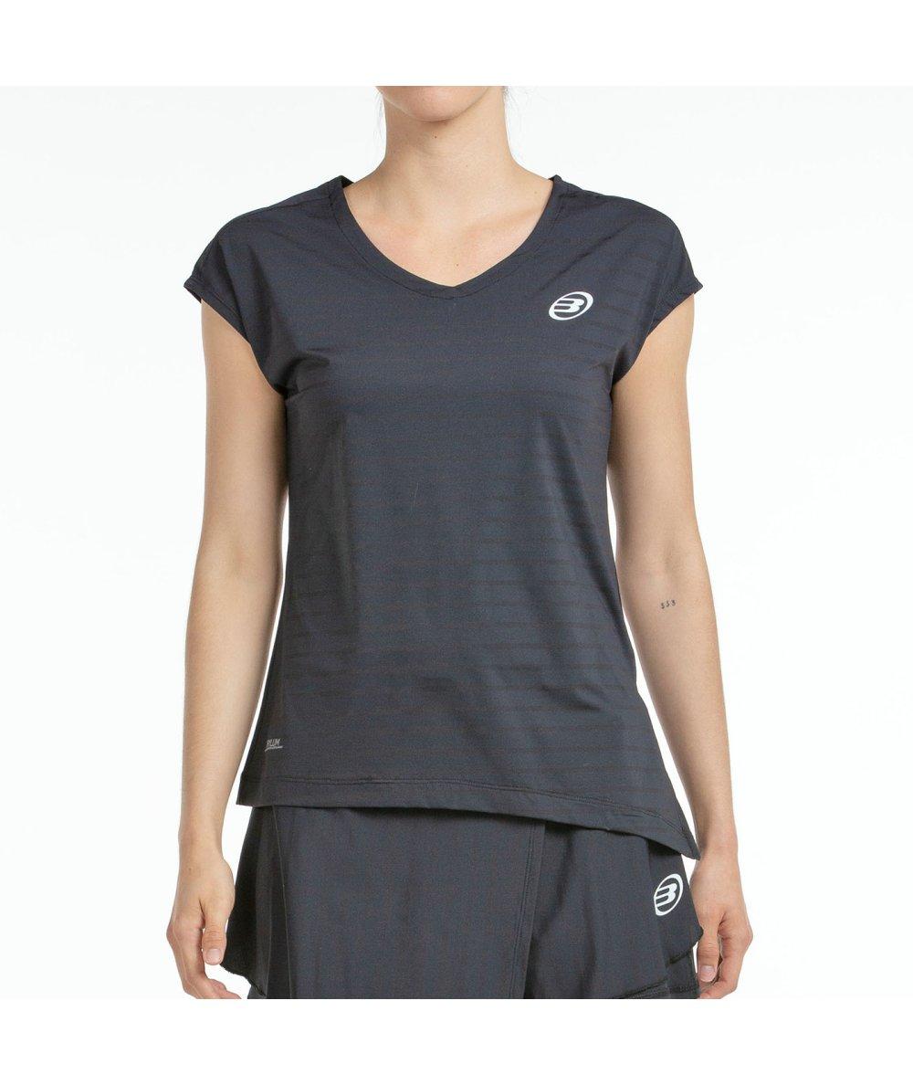 Bullpadel CAMISETA BULLPADEL ADOROS NEGRO TEJIDO BICOLOR