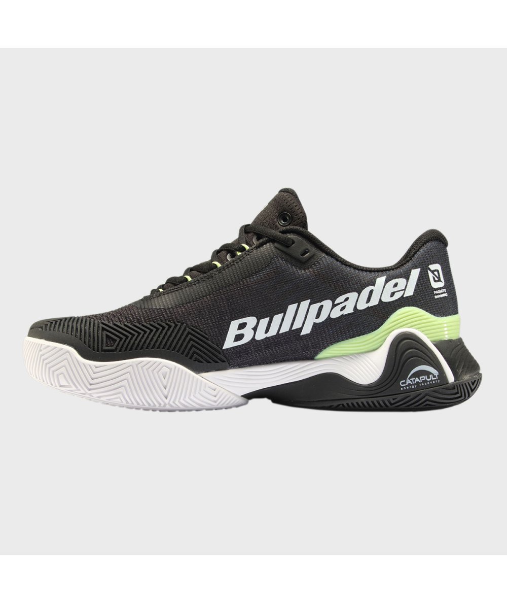 Bullpadel ZAPATILLA BULLPADEL HACK VIBRAM 24I NEGRO Y VERDE