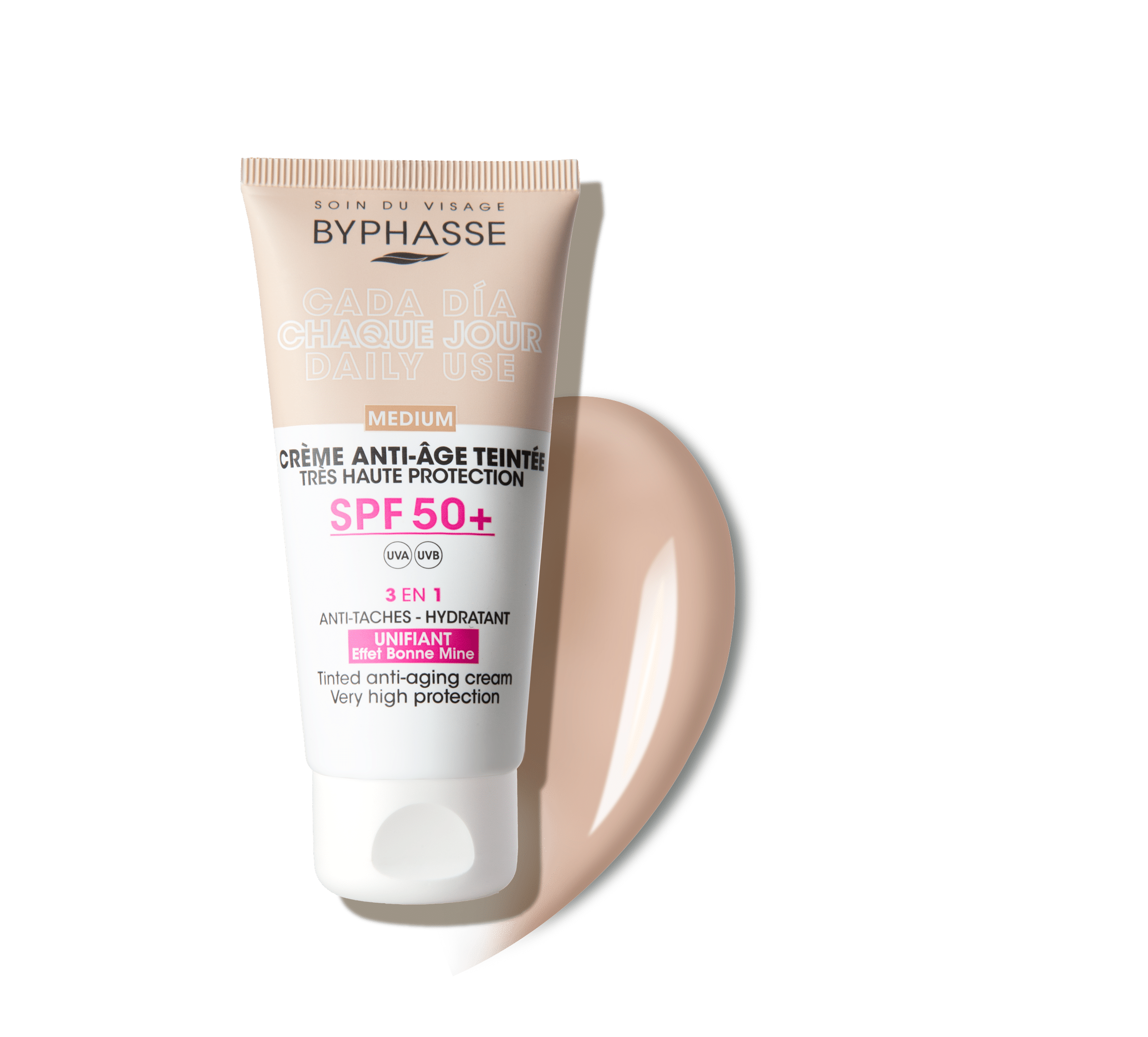 Byphasse ANTI-AGING FACE CREAMSPF 50+ TINTED MEDIUM 50ML