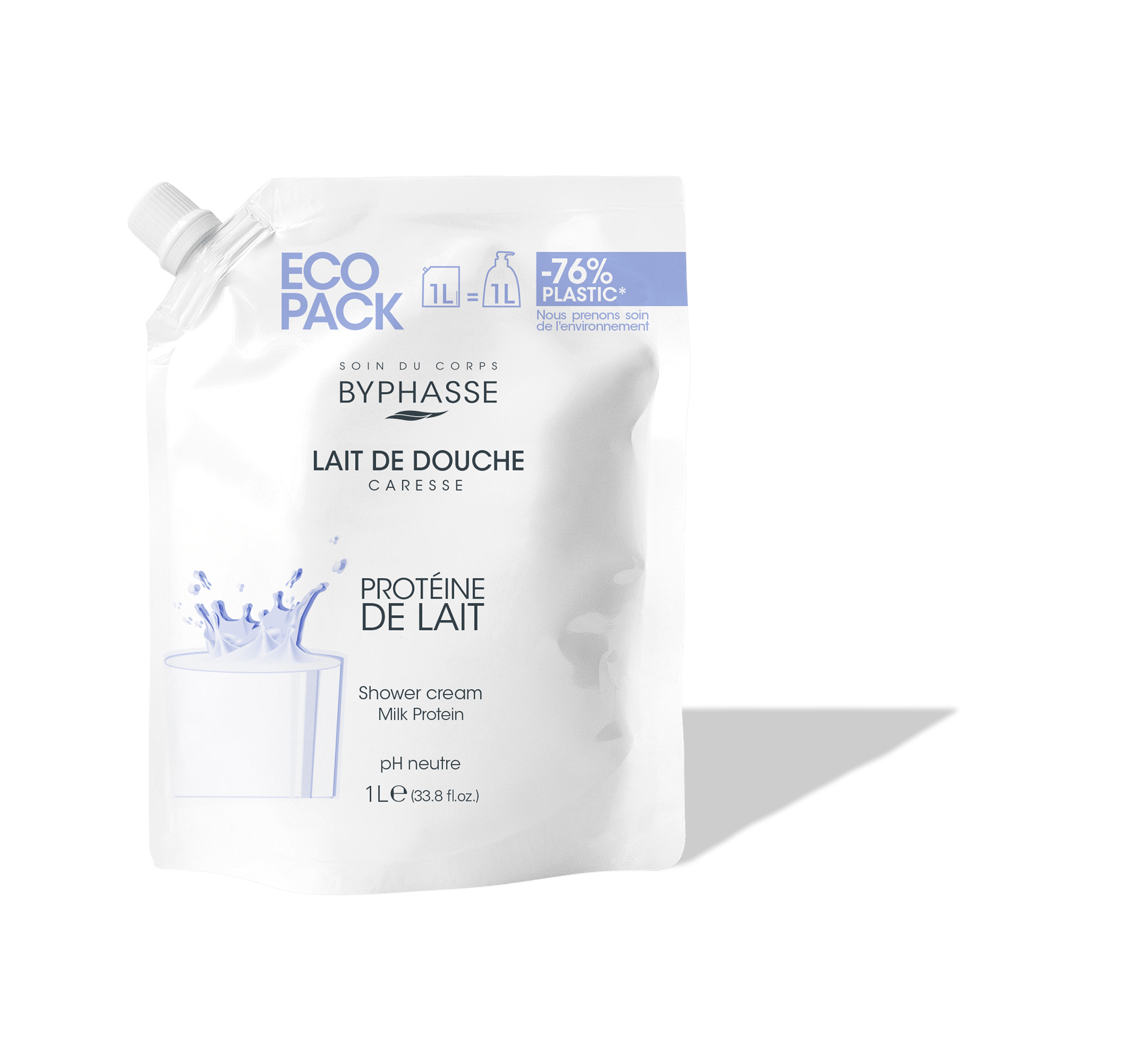 Byphasse CARESSE SHOWER CREAM ECOPACK 1L