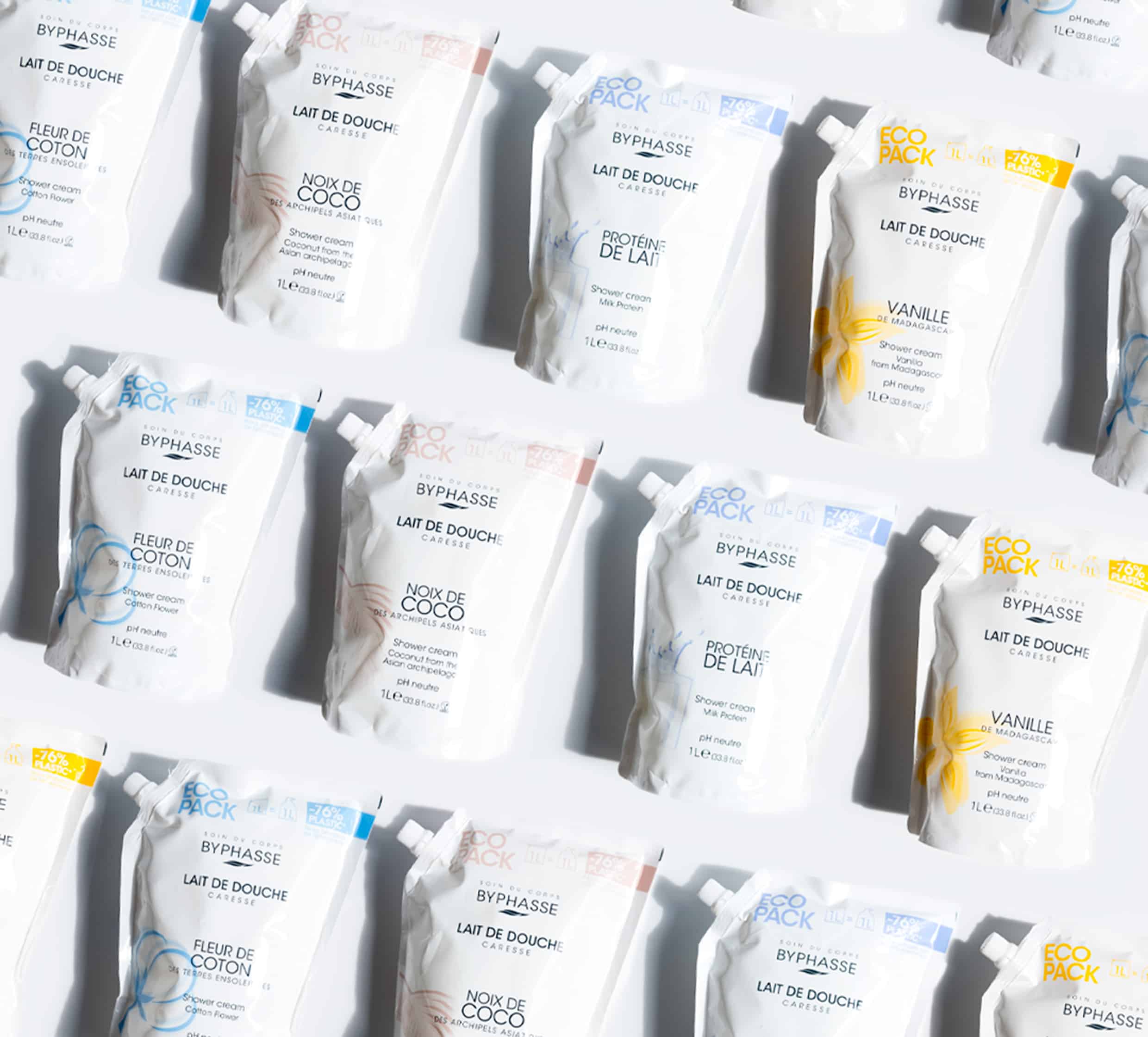 Byphasse CARESSE SHOWER CREAM ECOPACK 1L