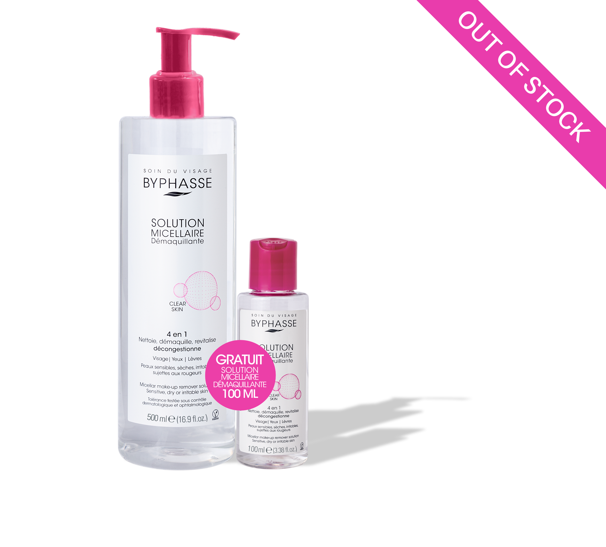 Byphasse PACK MICELLAR MAKE-UP REMOVER SOLUTION PUMP 500ML + 100ML