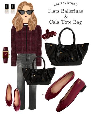 Calita Shoes BALLERINAS FLATS BURGUNDY PELLE (GRANATE 3358)