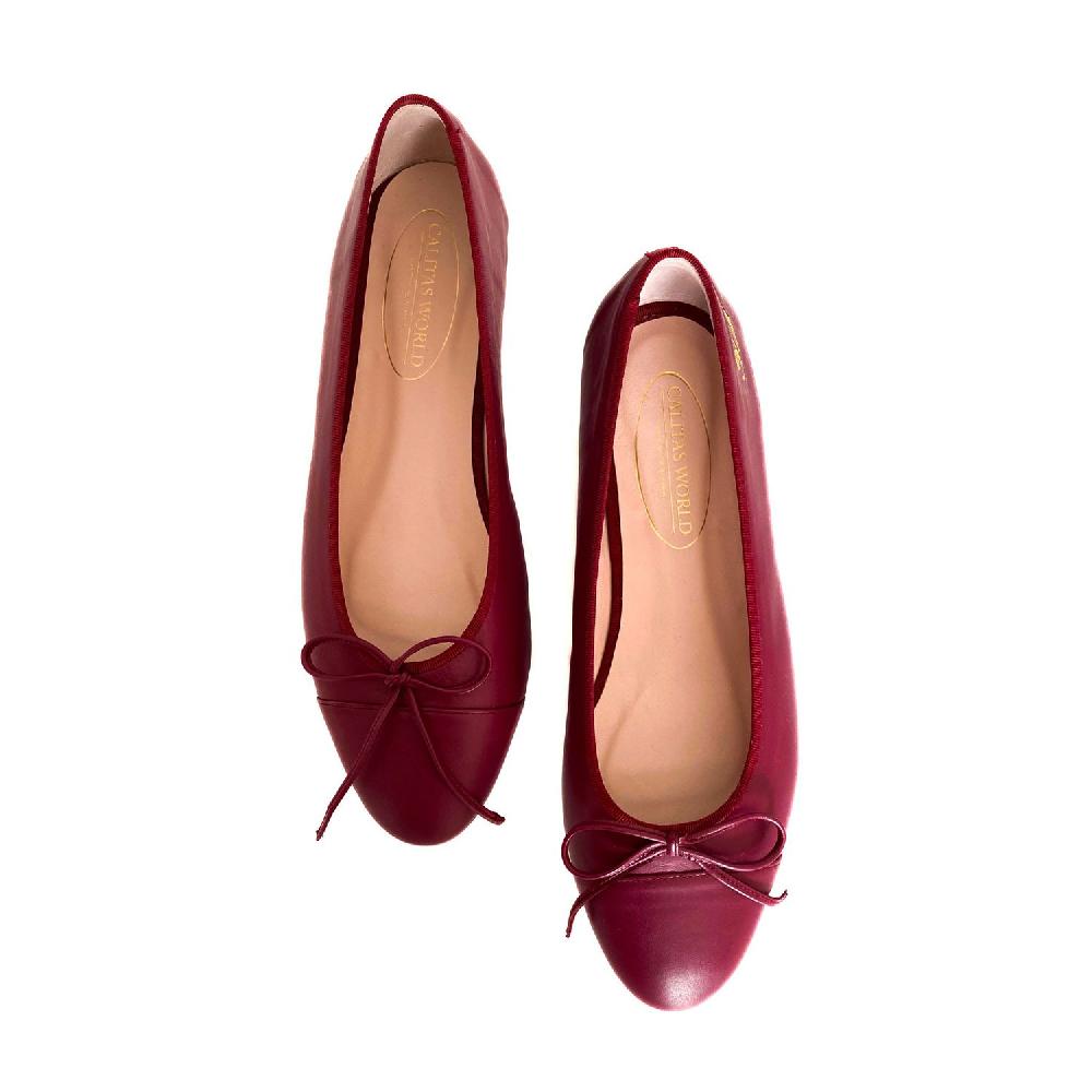 Calita Shoes BALLERINAS FLATS BURGUNDY PELLE (GRANATE 3358)