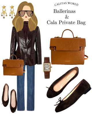 Calita Shoes BALLERINAS FLATS DARK BROWN SUEDE ( TESTA 3039) R43