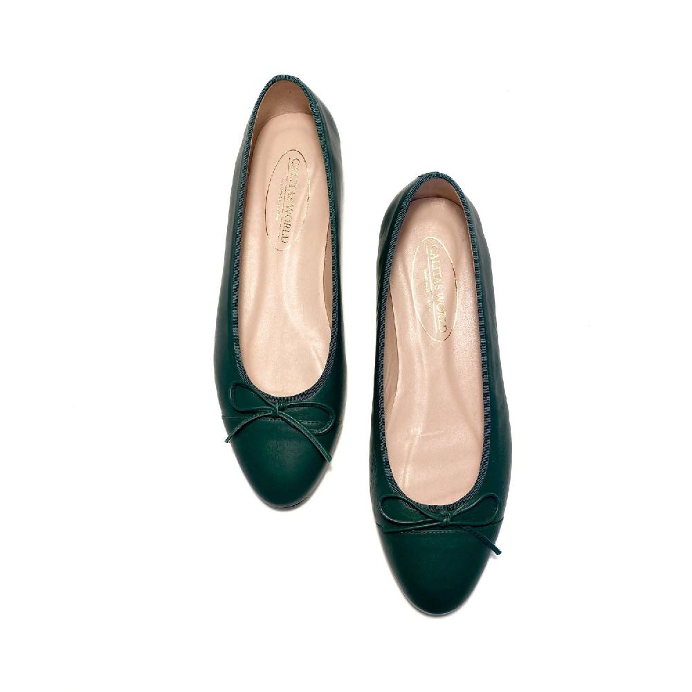 Calita Shoes BALLERINAS FLATS GREEN STIRLING 4200 R63 PELLE